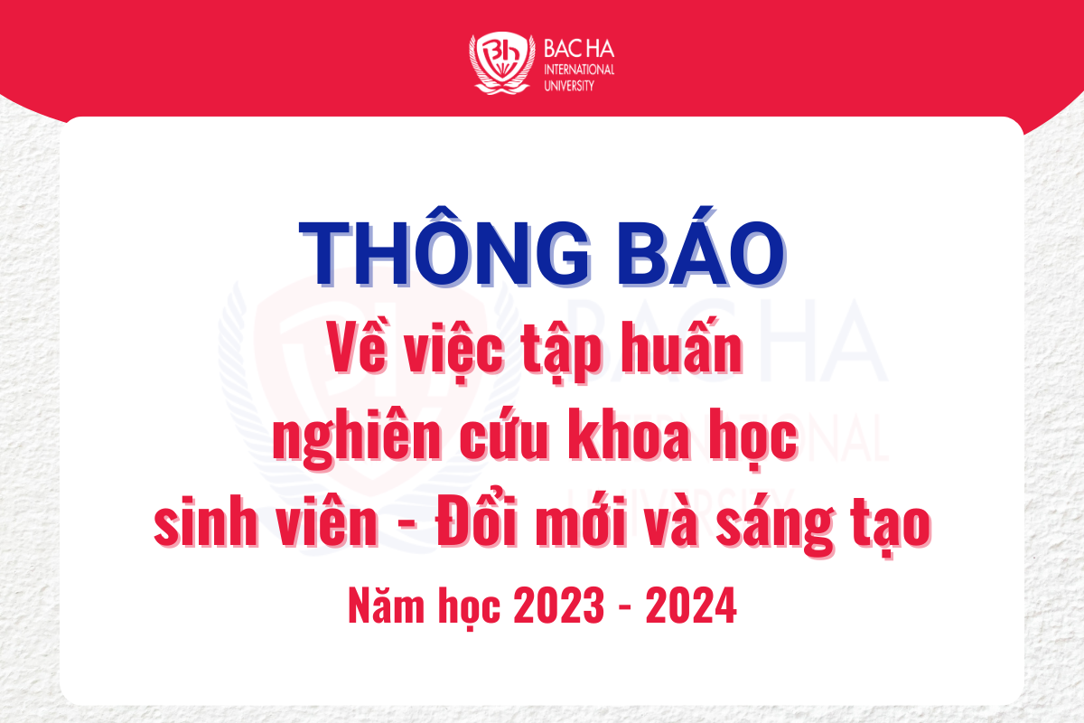 Thông báo về việc tập huấn nghiên cứu khoa học sinh viên – Đổi mới và sáng tạo