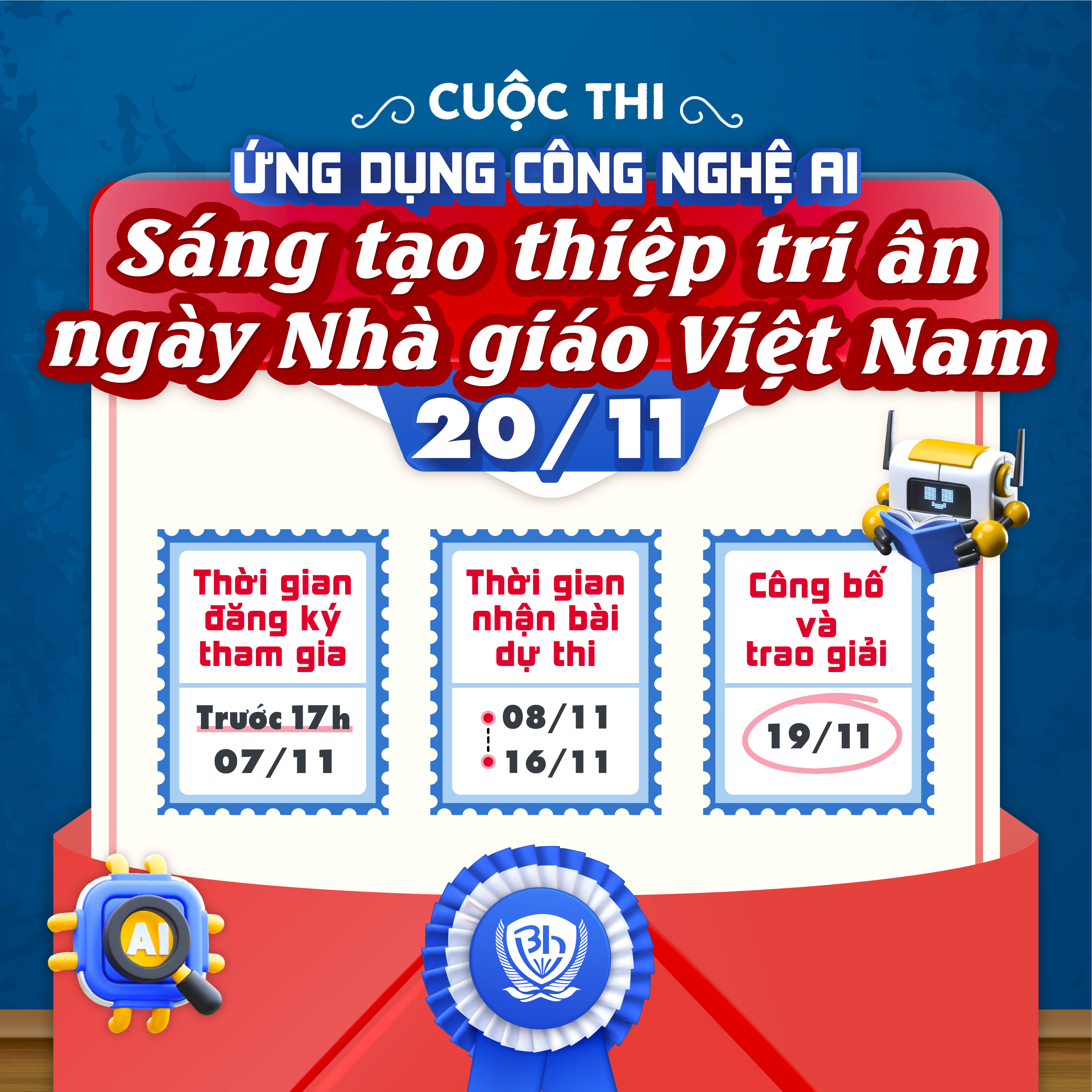 Thông báo kế hoạch tổ chức cuộc thi: Ứng dụng công nghệ AI Chủ đề “Sáng tạo thiệp tri ân ngày Nhà giáo Việt Nam 20/11”