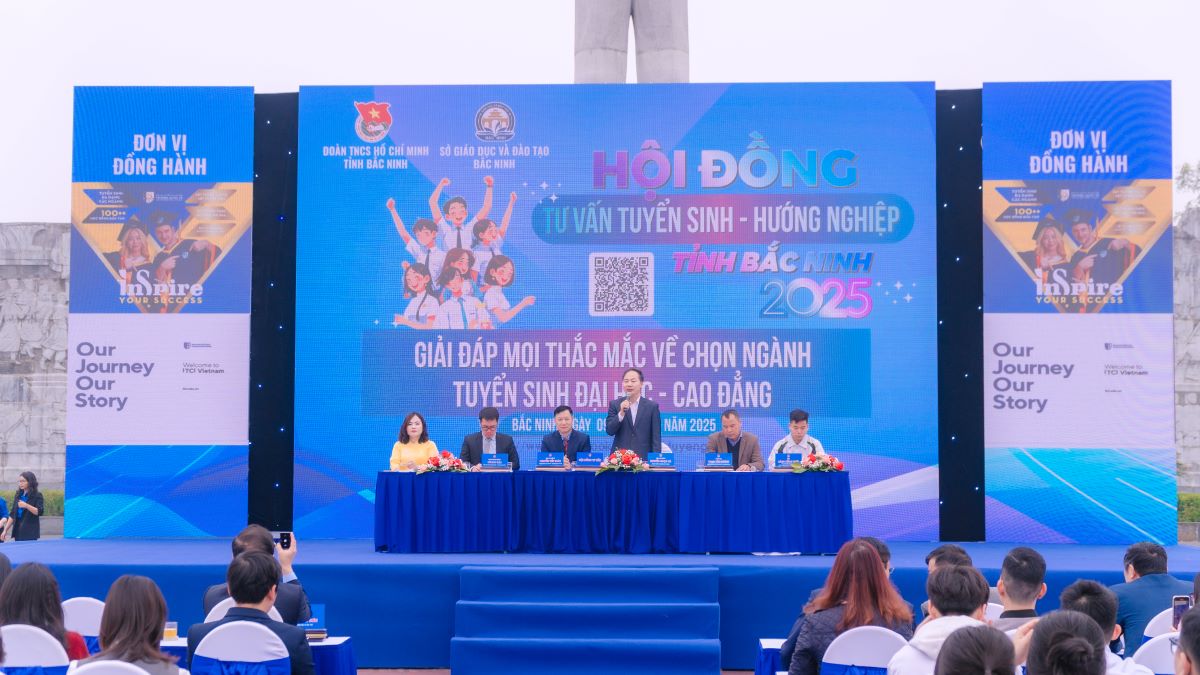 Gian hàng Đại học Quốc tế Bắc Hà tại ngày hội tư vấn tuyển sinh, hướng nghiệp tỉnh Bắc Ninh năm 2025